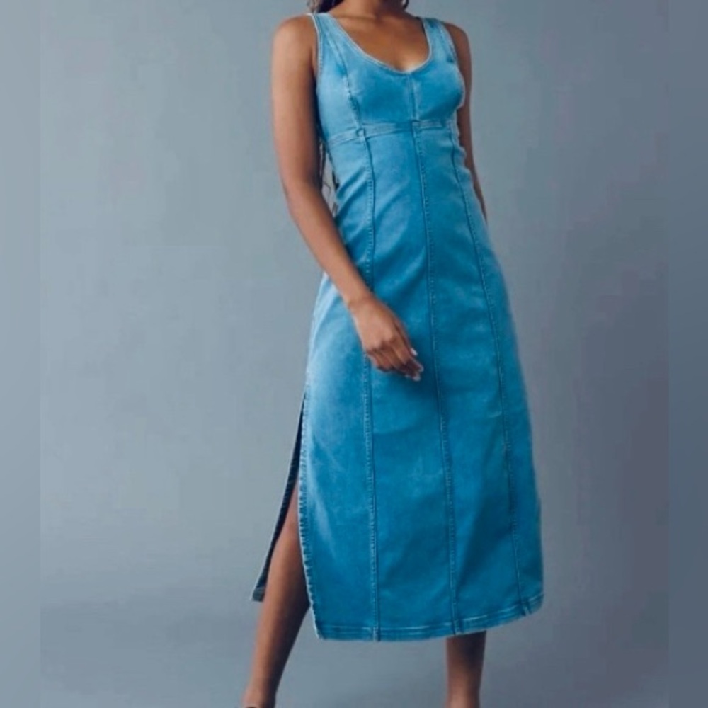 AE Denim Scoop Neck Maxi Dress Size:XS